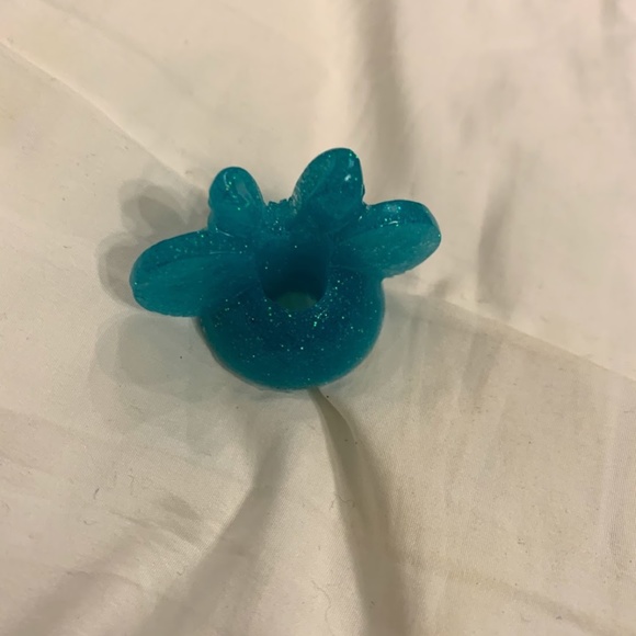 Minnie Mouse Straw Topper - Light Blue Glitter - Picture 2 of 2